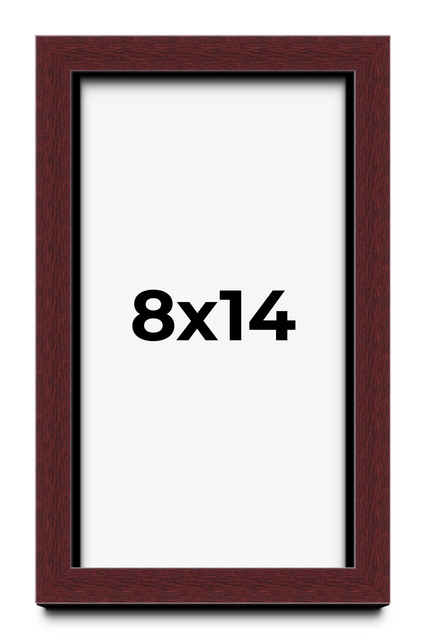 Photo Size Shadow Box 1.5" Depth Brown Picture Frame - UV Acrylic, Backing, Hanging Hardware